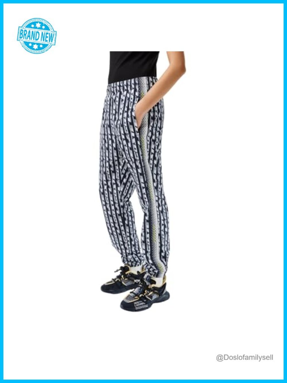 Lacoste Track Pants Nylon Mesh Lined Straight Fit Tapered Pull On Athletic
